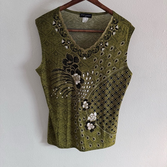 T-C Fashoon Floral Tank Top Women’s XXL 3D Print Fairy Forest Fairycore Tunic - Picture 1 of 10